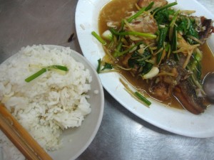 Thai stir fried fish and celery