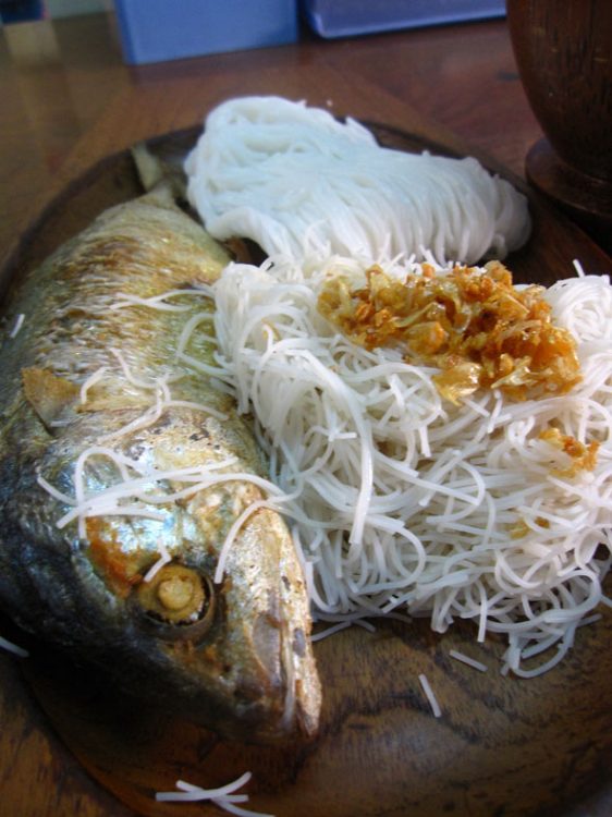 mackerel with noodles