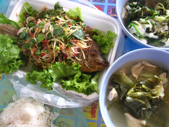 Fried Fish with Mango Salad