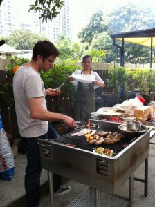 Dylan on the grill