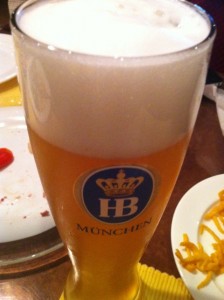 a half liter of Hefeweizen draft beer
