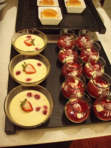 Creme brulees & custards at lunch buffet, Madison