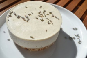 Organic White Chocolate Lavender Cheesecake