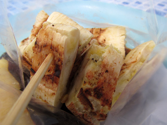 Day 8 Vegetarian Thai Food: Grilled Bananas, Heart Shaped Durian, Water Mimosa