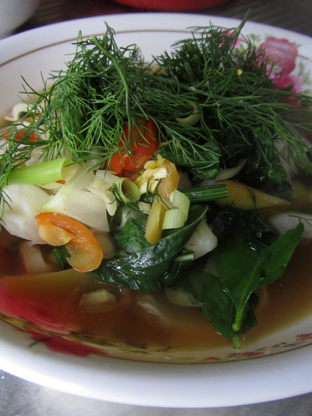 Day 13 Vegetarian Thai Food: Papaya Salad with Noodles, Isan Herbaceous Stew