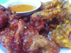 Deep Fried Vegetarian Mushroom Fries and Corn Crisps