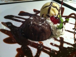 Baked Chocolate Truffle Cake with Ice Cream