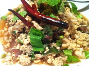 Larb Issan (ลาบอีสาน) at Khun Churn Vegetarian Restaurant in Ekkamai