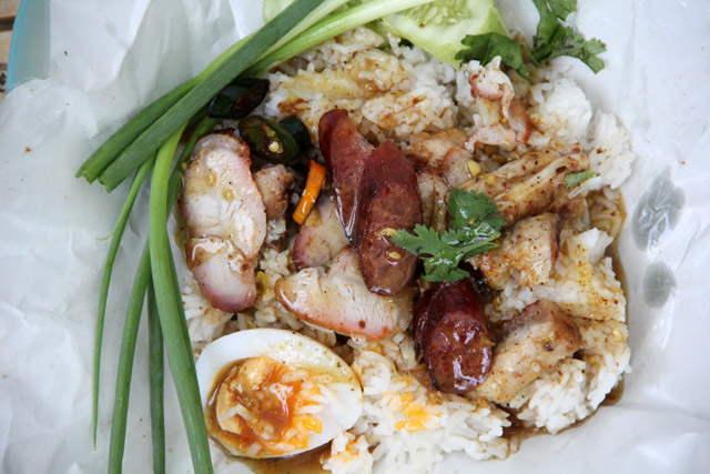 Khao Moo Daeng (Thai Red Pork and Rice) Hot-Spot in Southern Bangkok