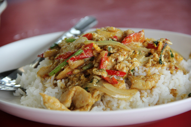 Food Photo: Thai Yellow Chicken Curry Over Rice
