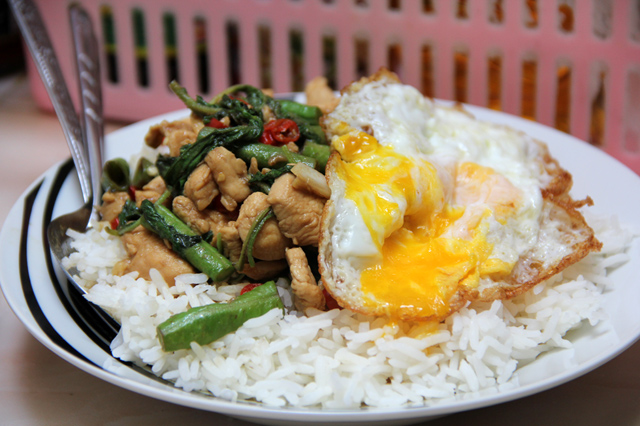 To the Rescue: Thai Pad Gra Pao Gai Kai Dao (Chicken with Holy Basil)