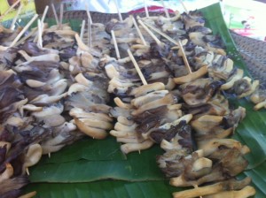 Well Seasoned Grilled Mushroom Skewers, a Vegetarian Thai Food Delight