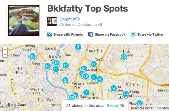 Use the Foursquare homepage to map out your favorite places.