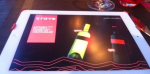 Futuristic wine menu