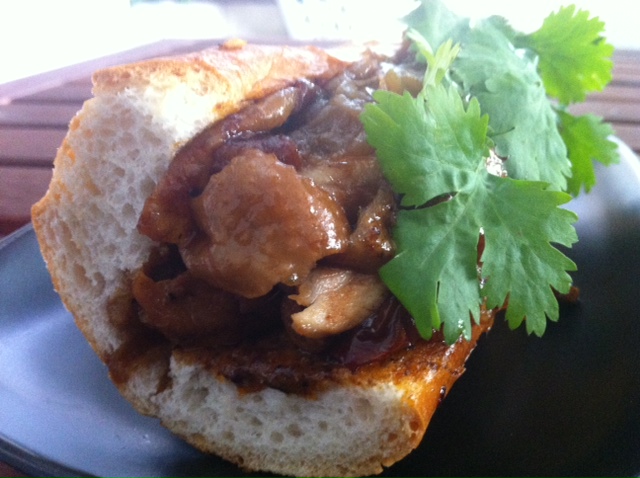 Chicken Adobo on a Fresh Baguette at Pigwit