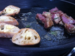 Sizzling pork fillet being prepared at my next stop.