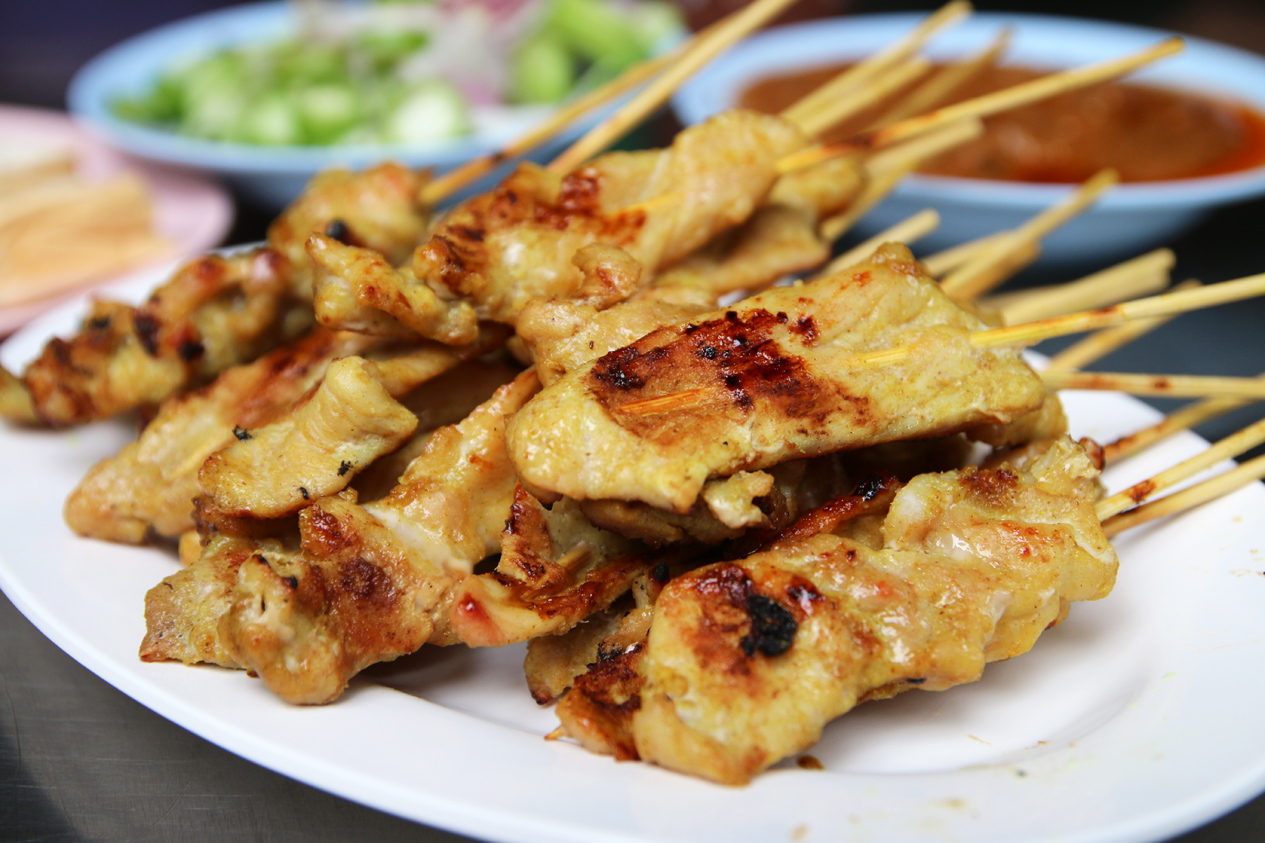 Thai Pork Satay on a Grill Longer Than Your School Bus