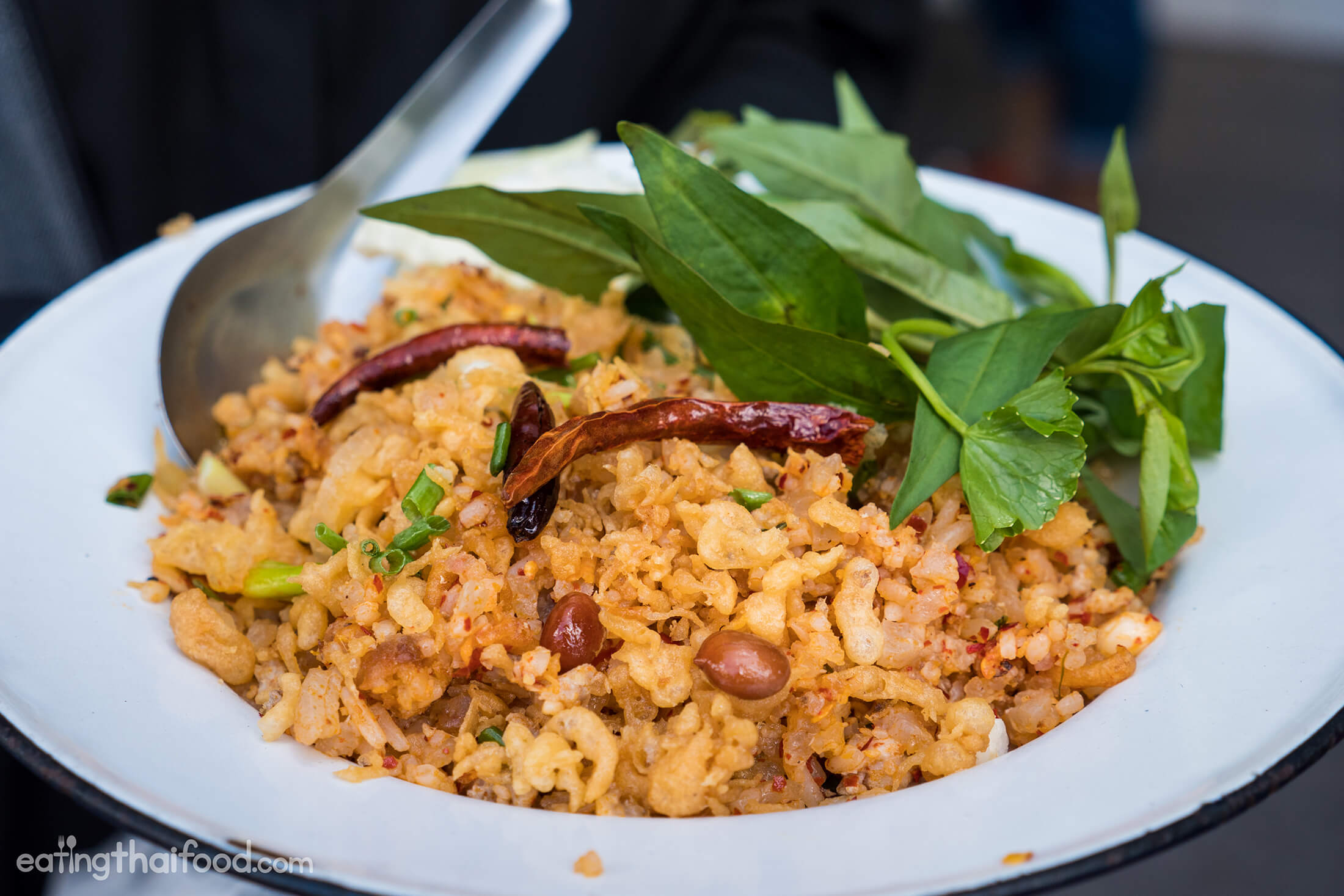 Legendary Yam Naem Khao Tod in Bangkok (Crispy Rice Salad)