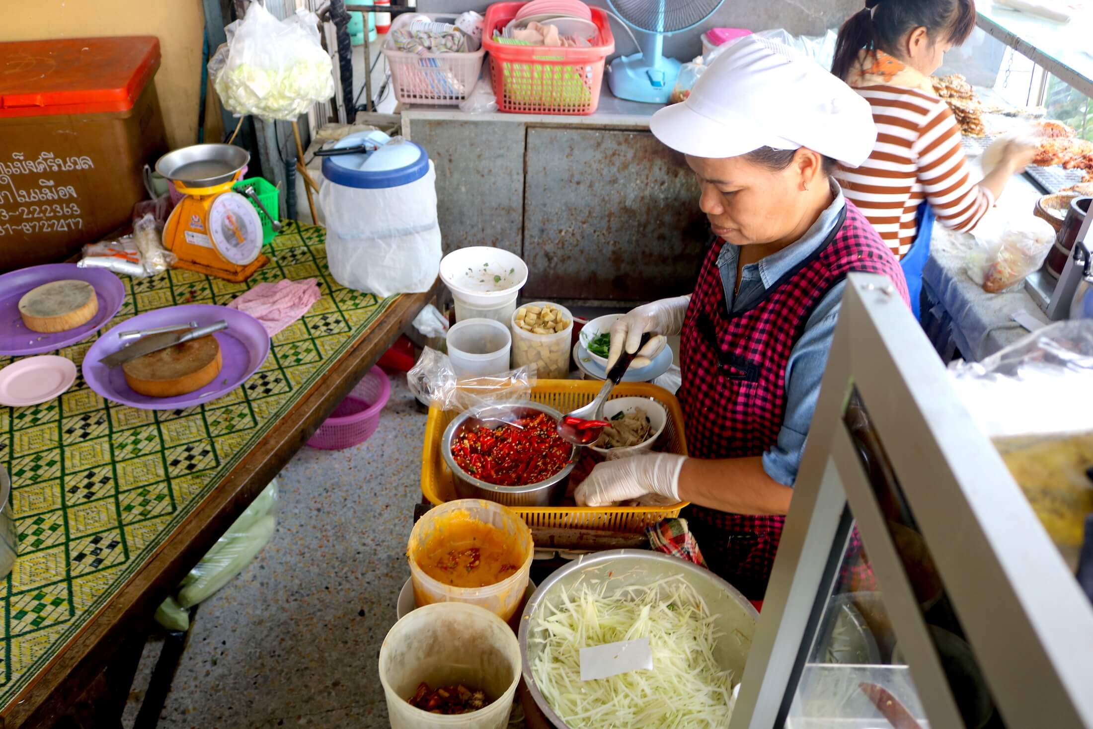 Chicken Feet in Laos-Style Papaya Salad (ตำตีนไก่) at Som Tam Pann