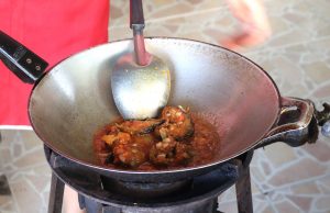 Frying Fish at Nong Bee Burmese Library