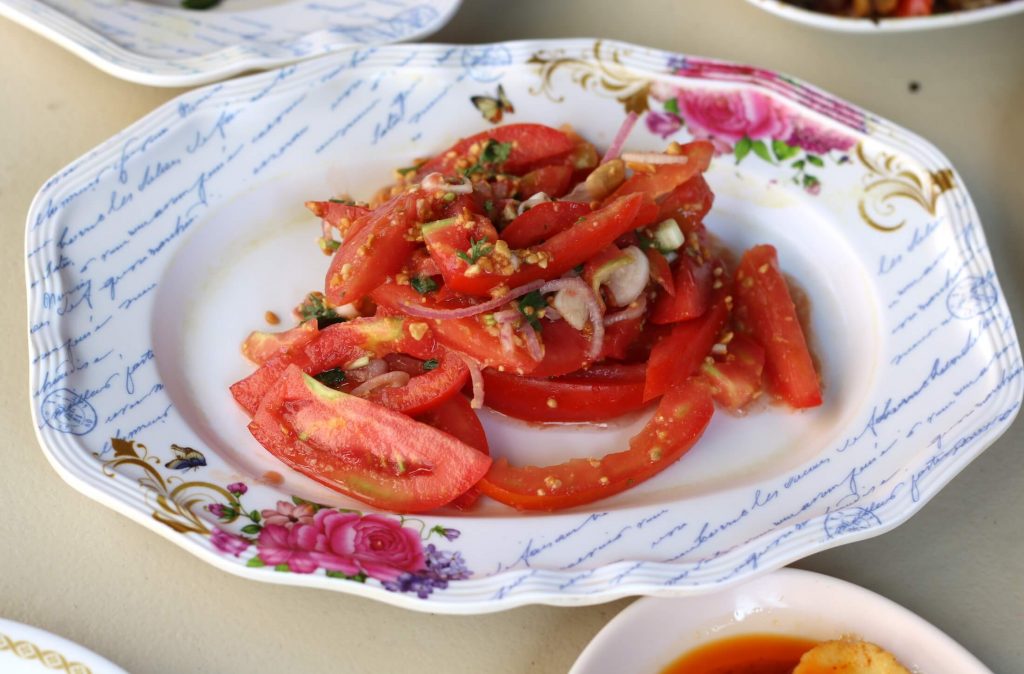 Tomato Salad at Nong Bee Burmese Library Thai Street Food