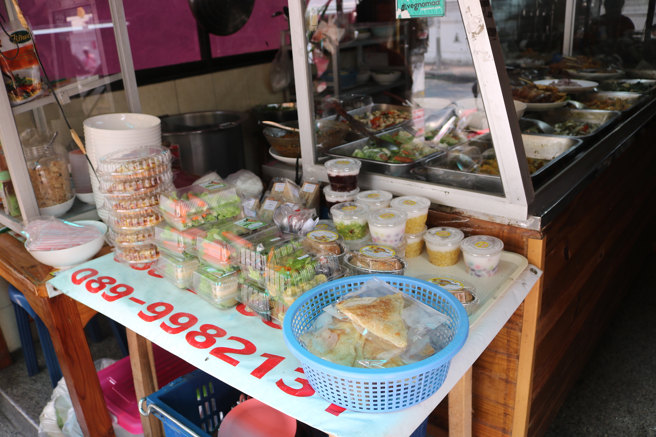 In the front you have the sweeter items, including many traditional Thai desserts, and finally, fresh coconuts for sipping, as you wait for your health-ful feast to arrive.